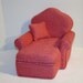 Doll Chaise, Roll Arm, Light Burgundy fits 18 inch dolls