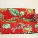 Tropical Floral Doll Sofa - Red - Green - American Girl Dolls - Handmade - 18 inch dolls