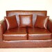 18 Inch Doll Furniture - Sofa - Faux Leather Alligator - Brown Modern - Handmade