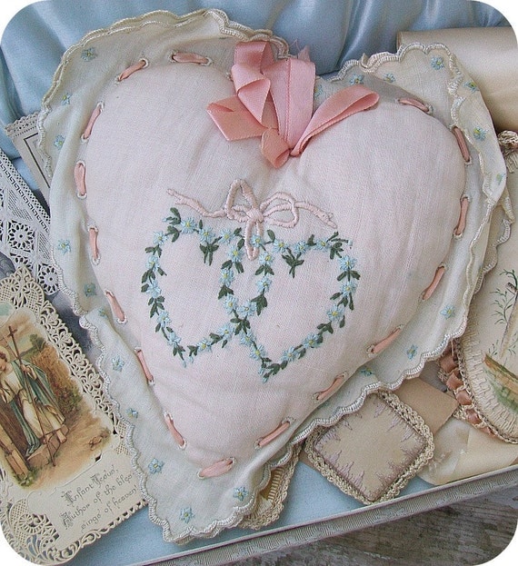 Items Similar To Vintage 1920s Embroidered Wedding Pillow - Perfect For 