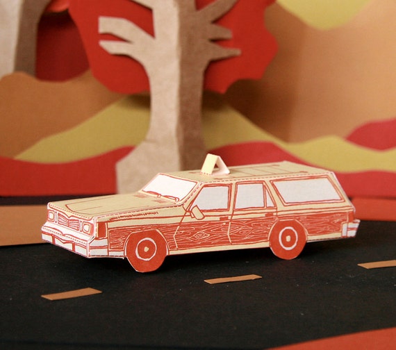 DIY Letterpress Card Station Wagon