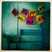 blackbird flags in warm colors--strand of 5