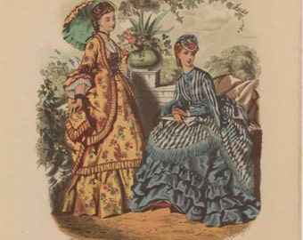 Vintage New Old Stock LA MODE ILLUSTREE Unframed Fashion Print 8 x 10