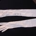 Pair of Vintage Long Palest Pink Stretch Satin Gloves Rayon and Nylon