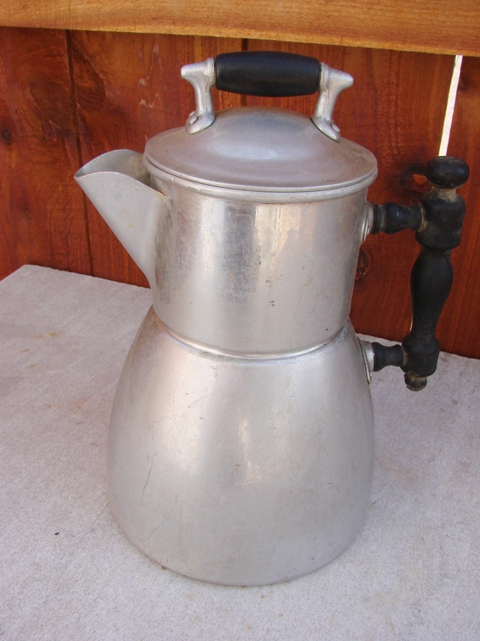 Vintage Wearever ALUMINUM Coffee Pot Perculator with Black