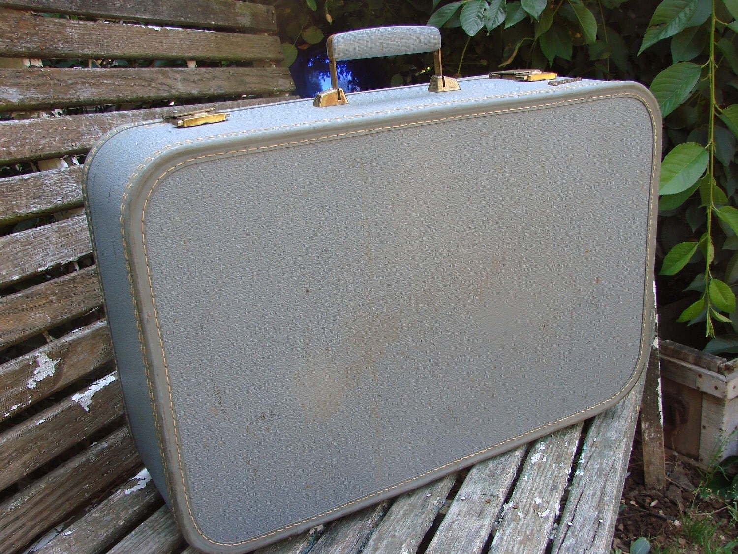 2 Pieces of Vintage 1950s Blue STARLINE Luggage Suitcase and