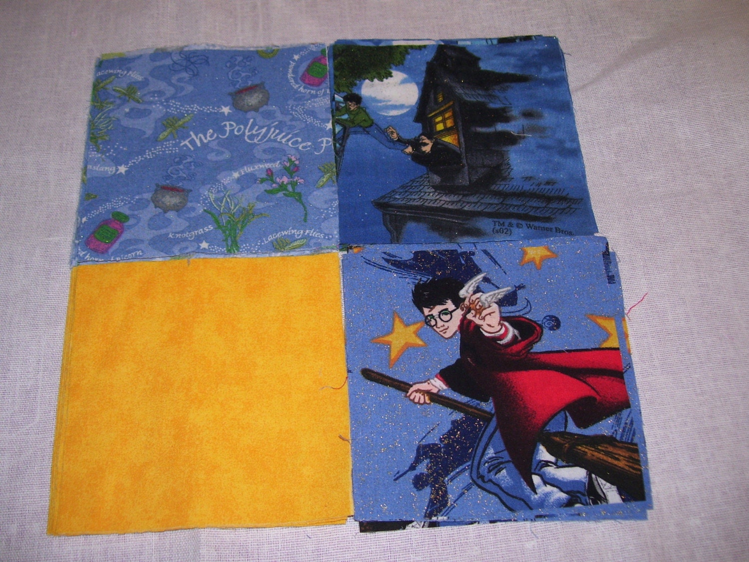 5 inch Harry Potter Quilt Squares Fussy Cut
