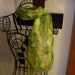 Hand painted Silk Scarf FALL Green