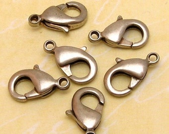 Antique Silver Lobster Clasp Medium 6 Pc. AS182