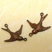 Small Bird Connector Vintage Patina Trinity Brass 1 Pair VP99