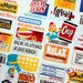 1 yard Kokka Japanese fabric Food Labels Ads - Pop Pop Drops - last one