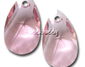 4 Swarovski 6106 Crystal Teardrop pendant 22mm U PICK COLORS