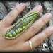 Pistachio Green Sculpture Stoneware Adjustable Ring