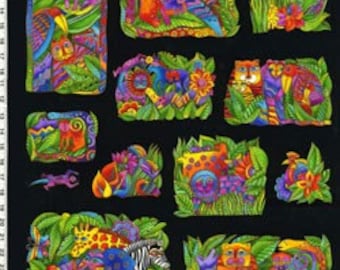 Laurel Burch Fabric Jungle Soul Flannel Panel