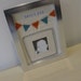 Christmas in July Sale...PENNANT FLAG design personalized custom fabric art for your photo in a 5x7 IKEA ribba frame