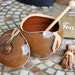 Sugar Bowl / Honey Jar in Rustic Red and Rust - Made to Order