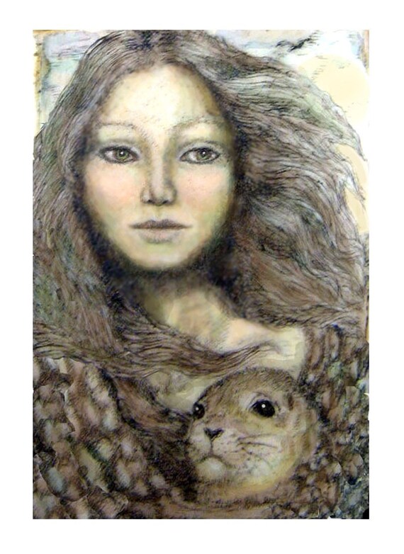 Selkie Celtic sea goddess legend giclee print