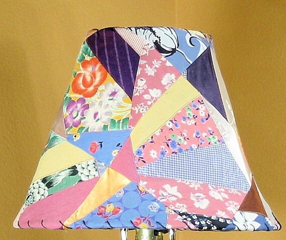 Vintage Crazy Quilt Lamp Shade