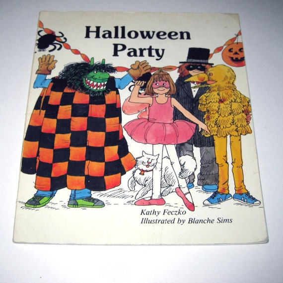 Halloween Party Vintage 1980s Children's Book by grandmothersattic