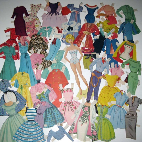 Vintage 1960s Barbie Paper Dolls for Children