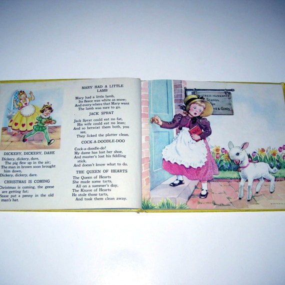 Vintage 1950s Mother Goose Nursery Rhymes Children's Book