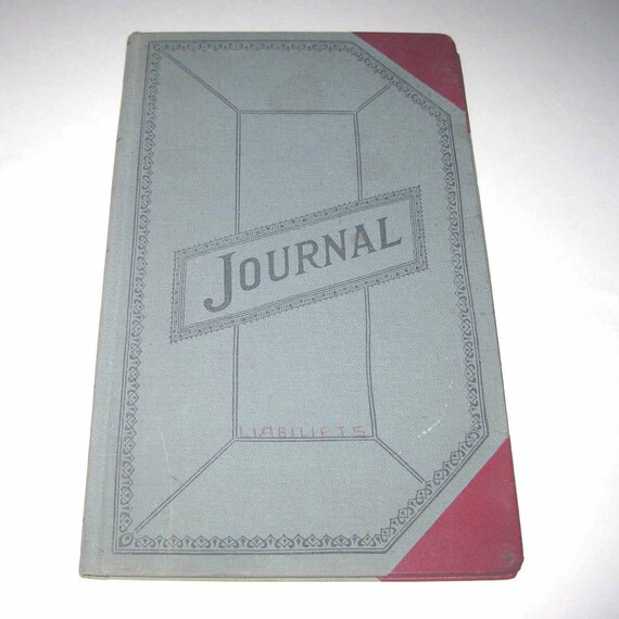 Vintage Journal or Cash Accounting Ledger Book