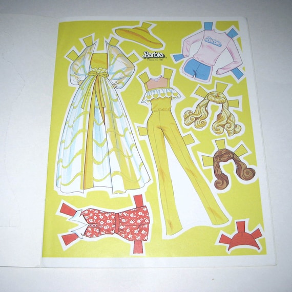 Vintage 1980s Pretty Changes Barbie Paper Doll Book for