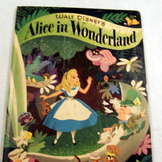 Vintage 1950s Disney Alice in Wonderland Book by grandmothersattic