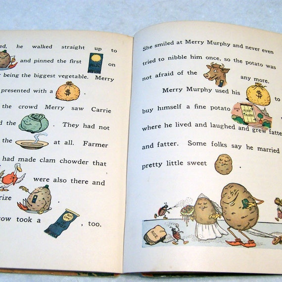 Vintage Rebus Childrens Sunny Book Merry Murphy the Idaho