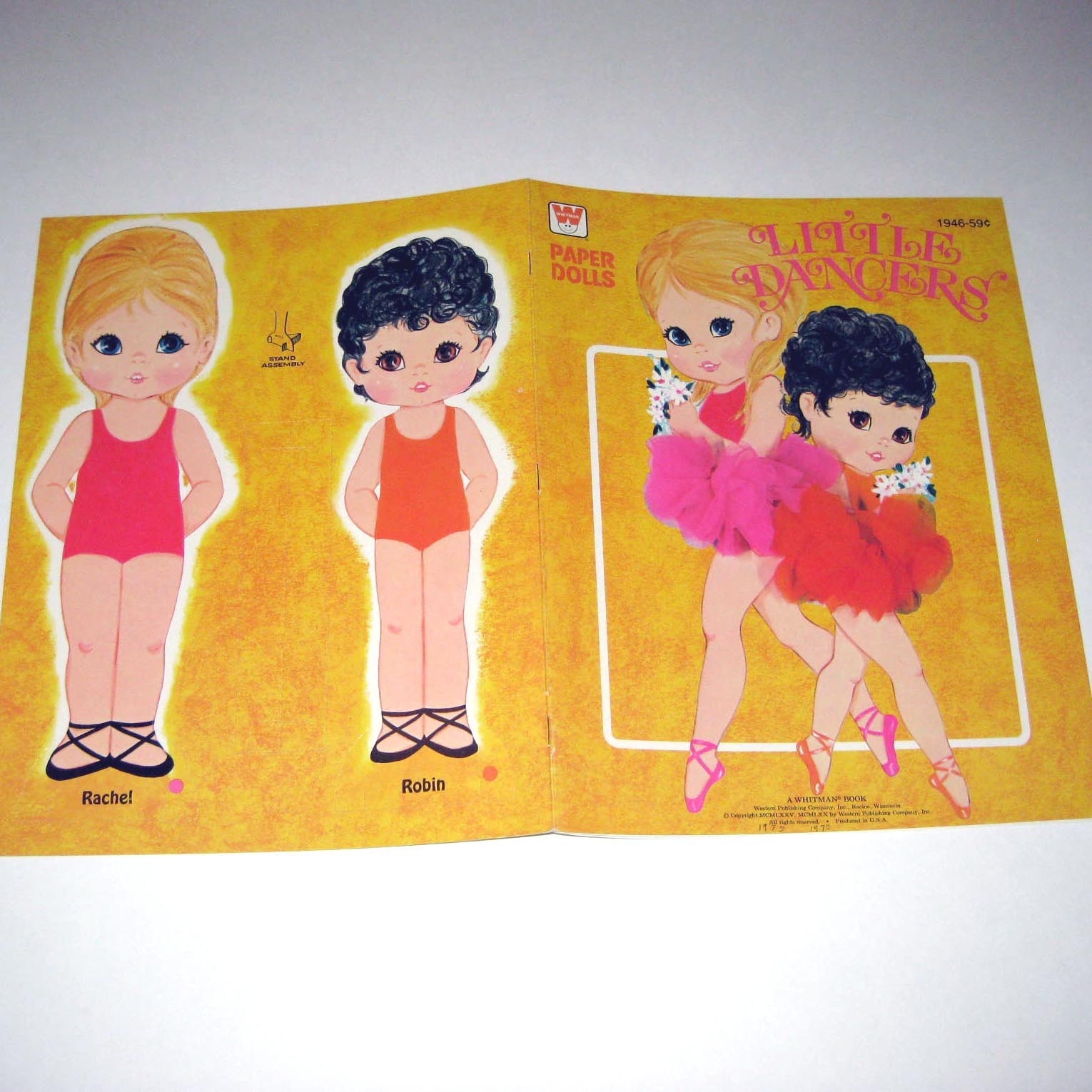 Vintage 1970s Little Dancers Paper Dolls Book for Children