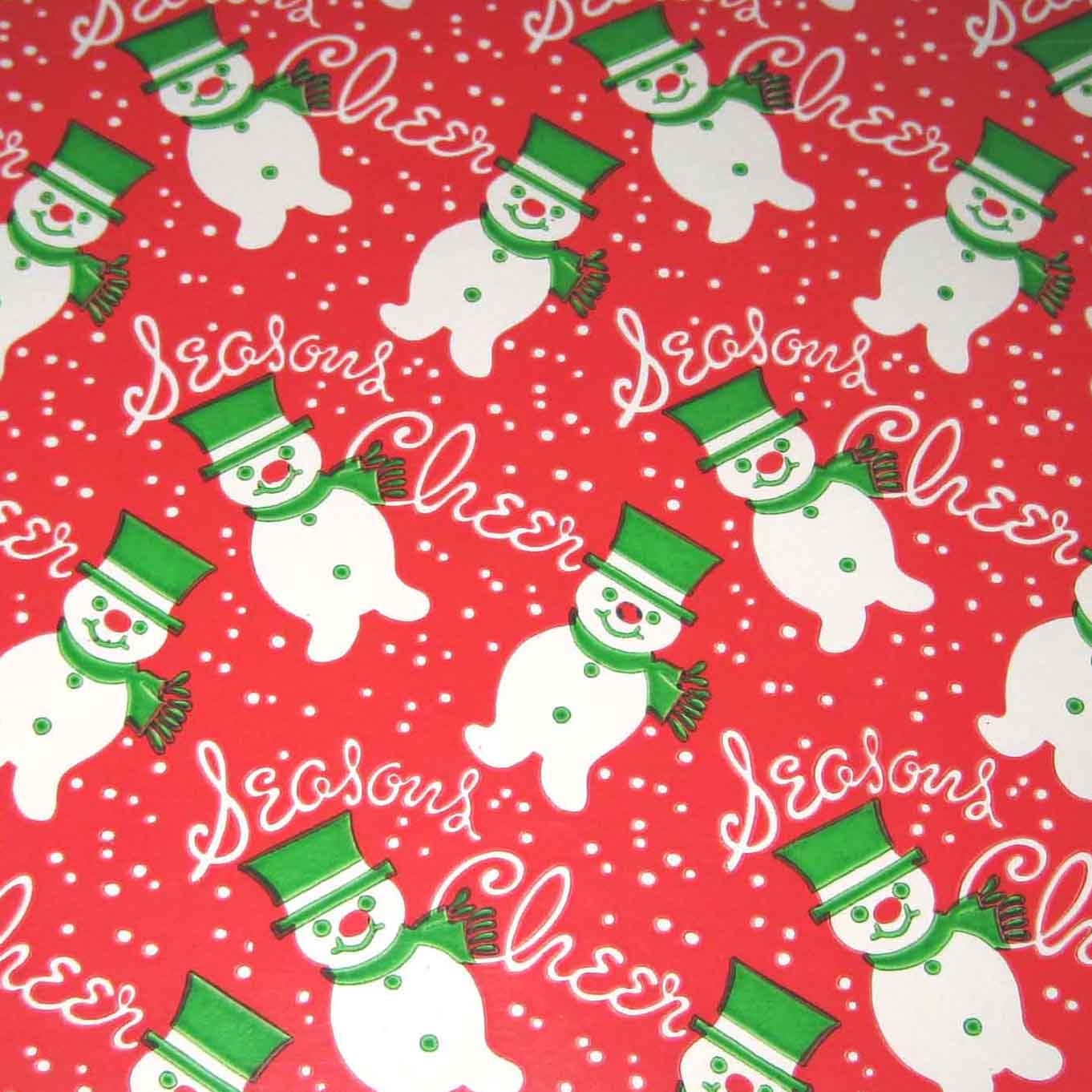 Vintage Christmas Wrapping Paper or Gift Wrap with Cute