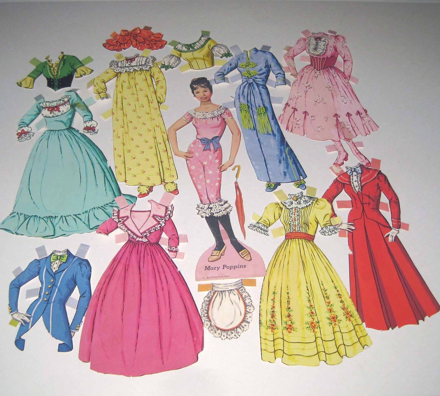 Lot of Vintage 1960s Mary Poppins Paper Dolls by Whitman