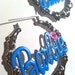BARBIE DOLL MINAJ knocker nyc style ghetto hood classic hoop letter doll matel blue painted rare ooak piece on a gold tone necklace pendant
