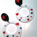 QUEEN of HEARTS circle round 90s 80s love post stud oversized earring large big diva red glam basketball wives hand painted enlarged size