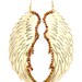 ANGEL WINGS MASSIVE gold glam detailed acrylic light crystal angels angelic wives barbie girls statement appeal big earrings sexy rare