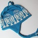 Knit Kids Hat Cotton Handmade Ear Flap Cap From a Galaxy Far Far Away in Blue Silver Ecru