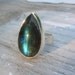 Labradorite and Sterling Silver Pear Shaped Ring, Made To Order