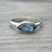 London Blue Topaz Ring, Sterling Silver Ring, SLICE ,Made To Order in Your Size
