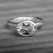 Horizontal White Topaz Ring in Matte Argentium Silver, SIZE 5
