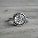 White Topaz Halo Ring in Tarnish Resistant Sterling, Ready To Ship Size 8