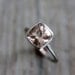 Morganite Ring in 14k White Gold Ring, Brushed Finish Palladium White Gold, Cushion Ring READY TO SHIP Size 7