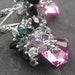 Pink topaz, songea sapphire earrings RESERVED sterling silver luxe glamour cluster gemstone jewelry mermaid dangle --Villa Borghese--