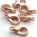 6 Genuine Copper Lobster Claw Clasp Findings -12mm - FI005
