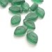 Czech Glass Beads Pressed Leaves 12x7mm - Matte Dark Prairie Green (25) CZP124