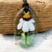 Daisy water drop - fused glass pendant
