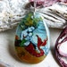 Mother Mermaid and Baby necklace - fused glass jewelry - fused glass pendant