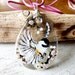 Flying Chickadee necklace - fused glass pendant
