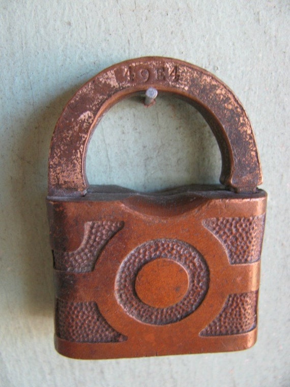 Vintage 1800's Padlock Square Art Deco Style PadLocks