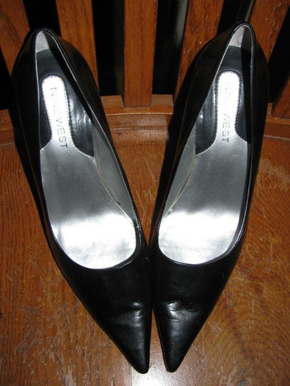 black vintage high heels