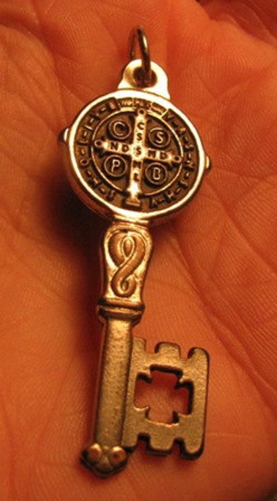 Medal Key of St. Benedict Pendant May we be strengthened in